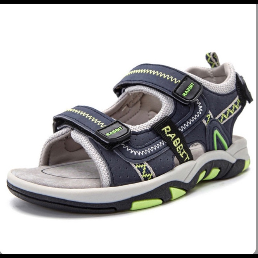 Woman’s Leather Sandals Size 36 Flat Dadawen Rabbit Beach Shoes Flats Velcro New
